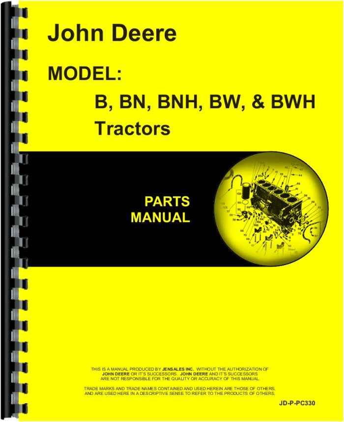 John Deere B Tractor Parts Manual