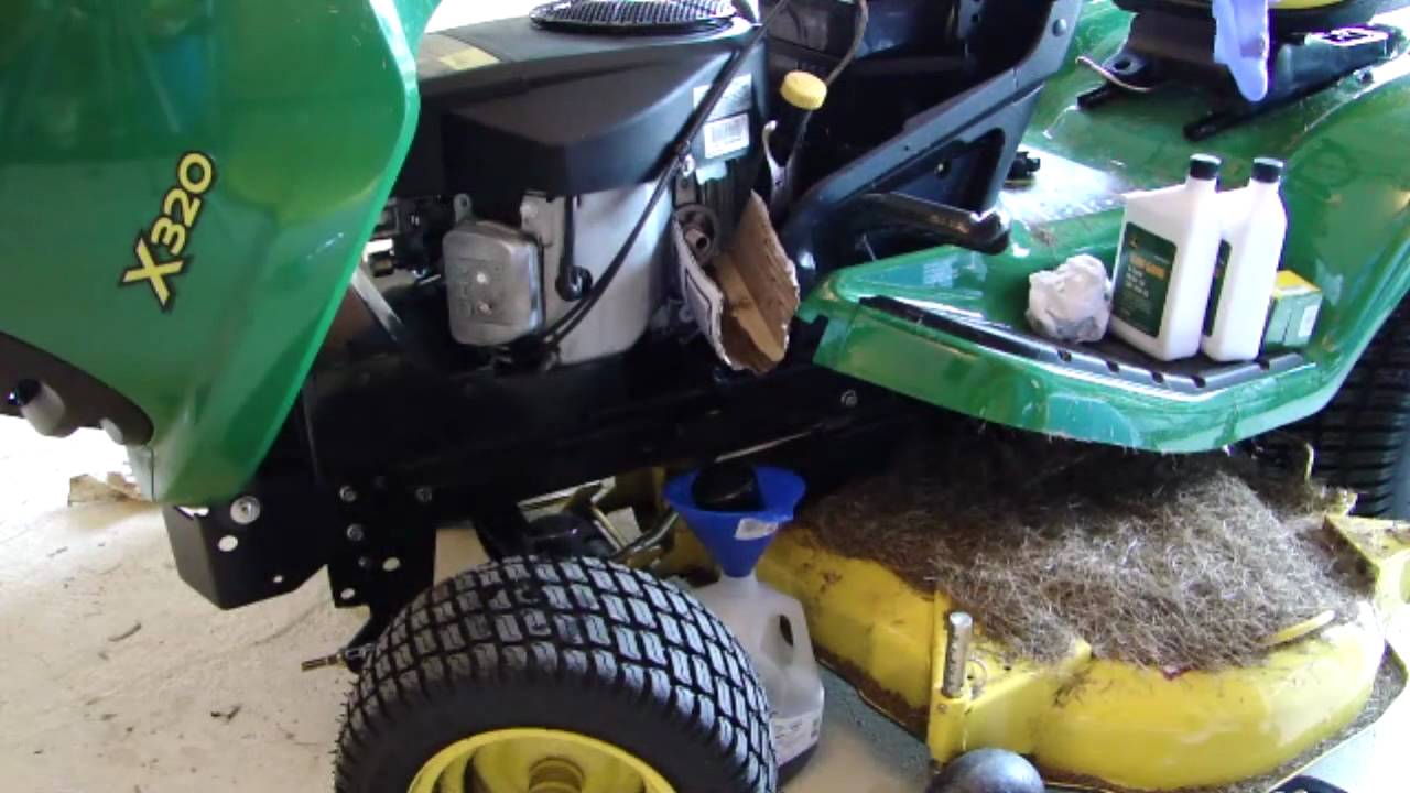 Changing Oil on the JD X320 - YouTube