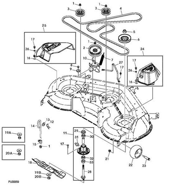 John Deere 145 Deck Parts Diagram