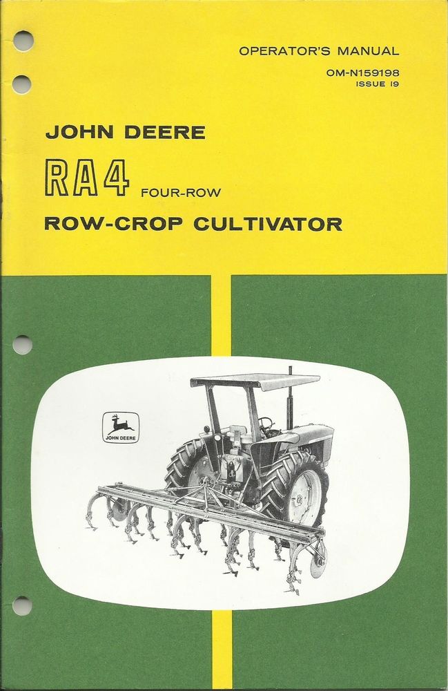 OEM Original John Deere RA4 Row Crop Cultivator Operator's ...