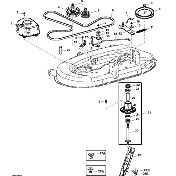 John Deere 42 100 Series Deck Parts Diagram