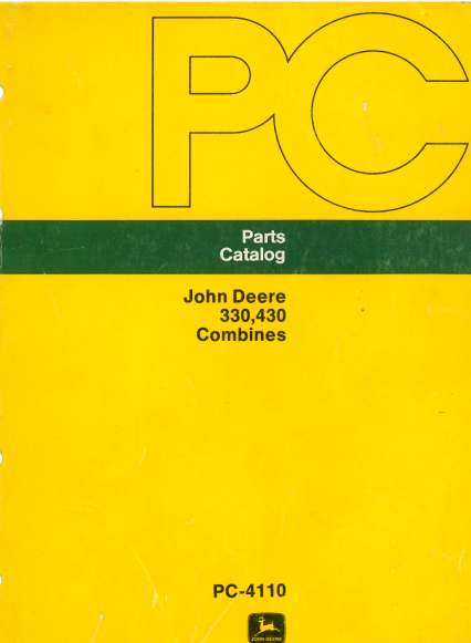 John Deere Combine 330 & 430 Parts Manual