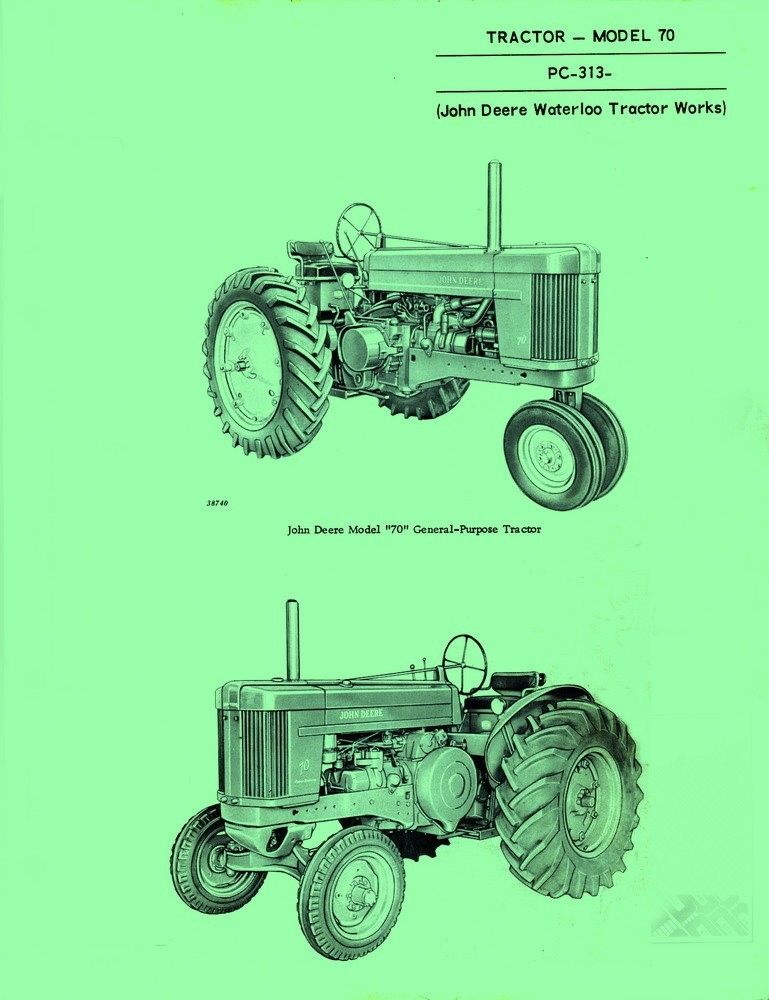 John Deere All Model 70 Tractor Parts Manual Catalog JD ...