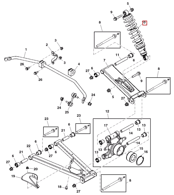 John Deere Rear Shock (AM137814) for 625i / 825i / 855D Gator™