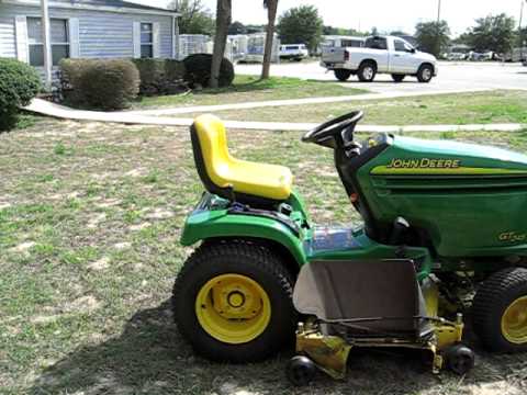 2005 John Deere GT245 Lawn Tractor 20 HP V-twin - YouTube