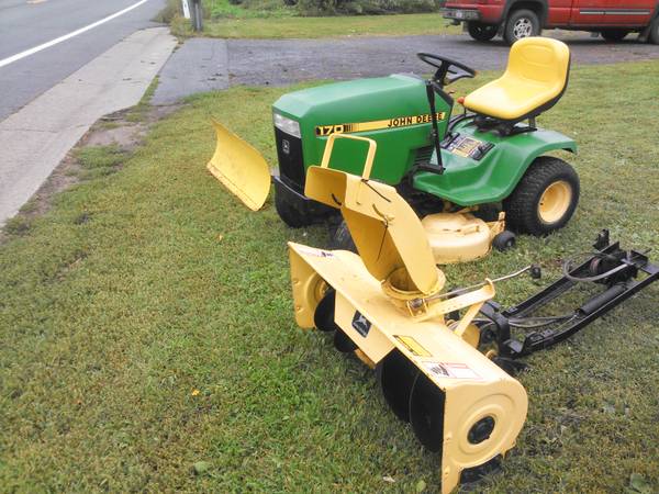 JOHN DEERE 170 with snow blower and plow - $1250 ...