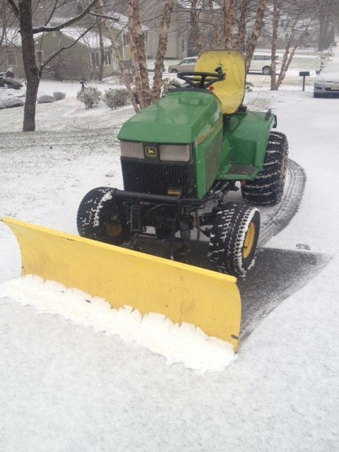 John Deere 455 Diesel Lawn Tractor & Snow Plow | eBay