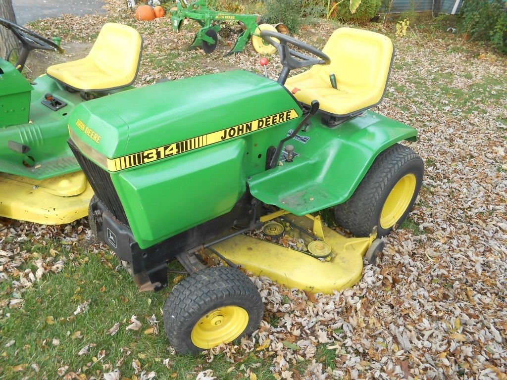 Two John Deere Lawn Mower Tractors w TWO attachments snow ...