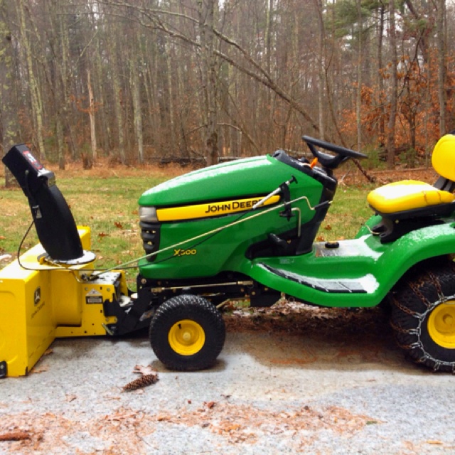 John Deere X300 with 46 two-stage snow blower attachment ...