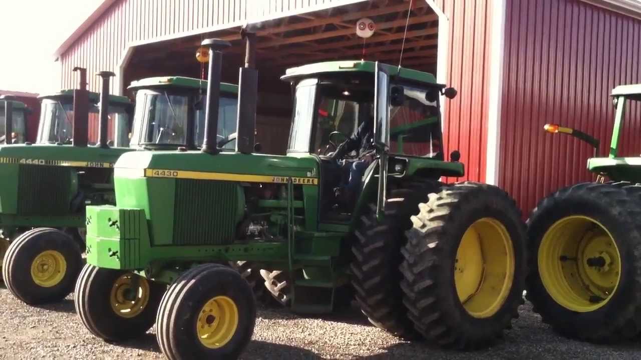 John Deere cold start 4430 4440 4450 4455 - YouTube