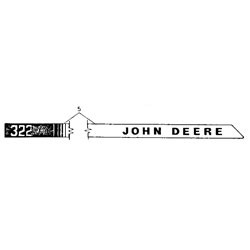 John Deere Model 322 Right Hand Hood Stripe Decal - M73338