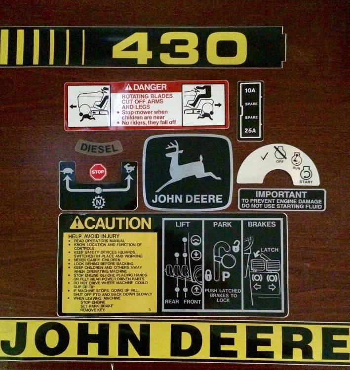 John Deere 430 Lawn and Garden Decal Set | eBay