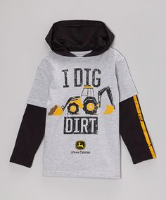 ... Gray 'I Dig Dirt' Layered Tee - Boys by John Deere on #zulily today