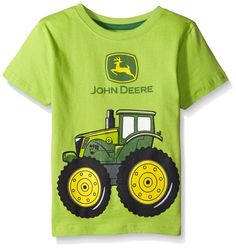 John Deere Little Boys' Big Tractor T-Shirt, Lime Green, 2T