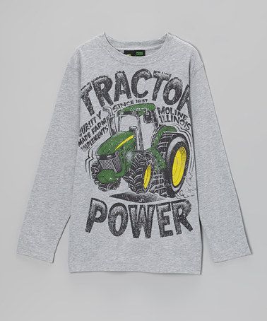 ... Gray 'Tractor Power' Long-Sleeve Tee - Boys by John Deere on #zulily