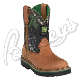 John Deere Jd2188 Children's Wellington Boot In Tan & Camo | Camo ...