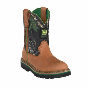 John-Deere-Youth-Wellington-Kids-Boot-Brown-amp-Mossy-Oak-Camouflage ...