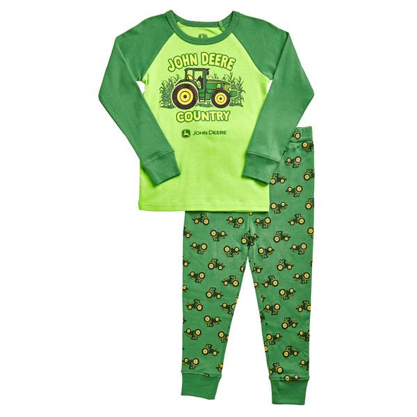 John Deere Toddler Boys' Lime & 2-Piece JD Country Pajamas Set