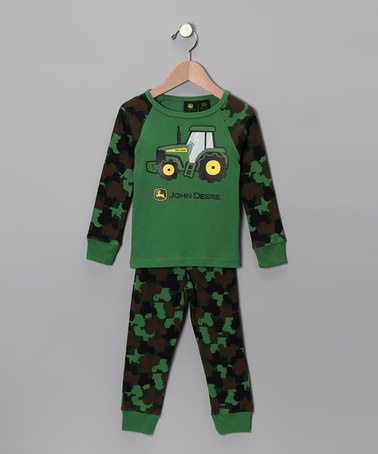 Green Camouflage Tractor Pajama Set by John Deere Boys on #zulily ...
