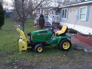John Deere 285 Garden Tractor w Snowblower 50 034 Mower Deck Weights and Chains | eBay