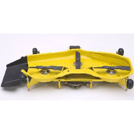 John Deere 54-inch Edge™ Xtra deck cuts clean and has rotatable anti-scalp wheels SKU24196