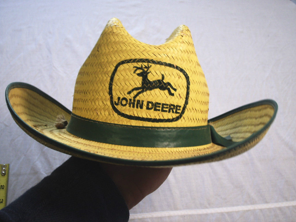 Old John Deere Straw Cowboy Hat Size Small on PopScreen