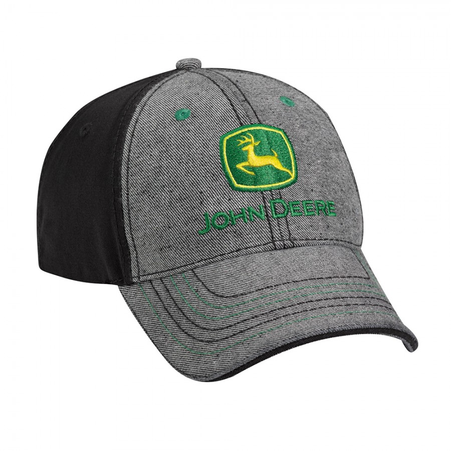 John Deere Hat - Black Denim Cloth | RunGreen.com