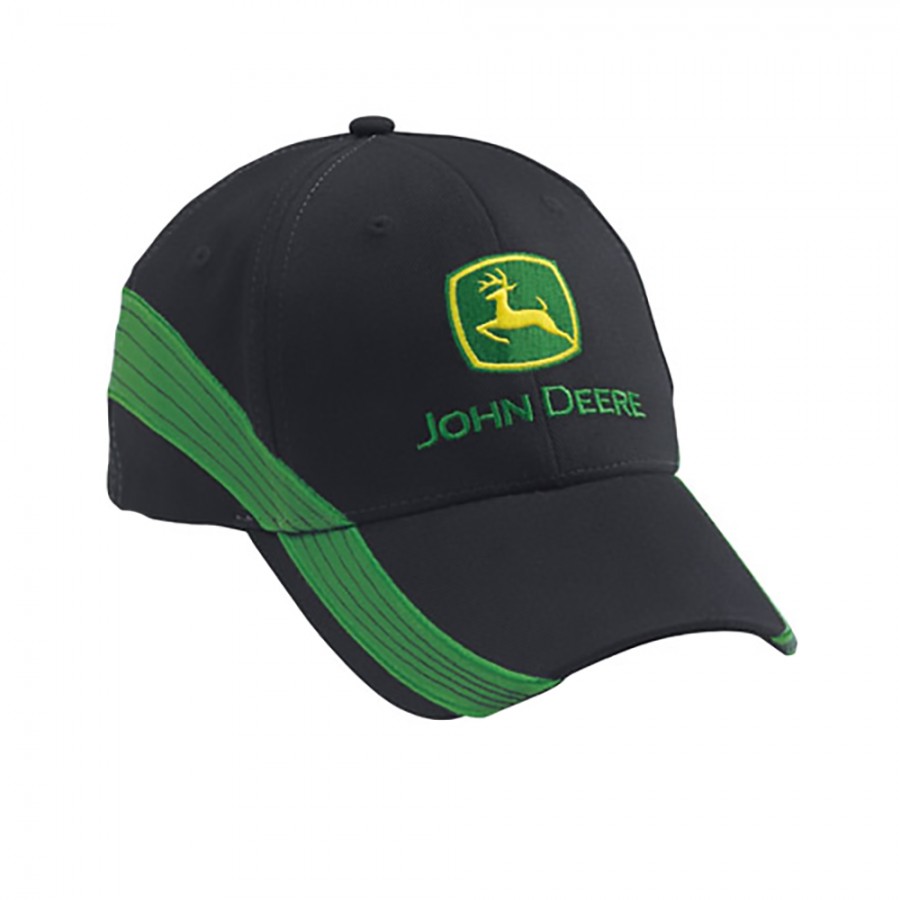 John Deere Mens Hat - Black and Green Flexfit | RunGreen.com