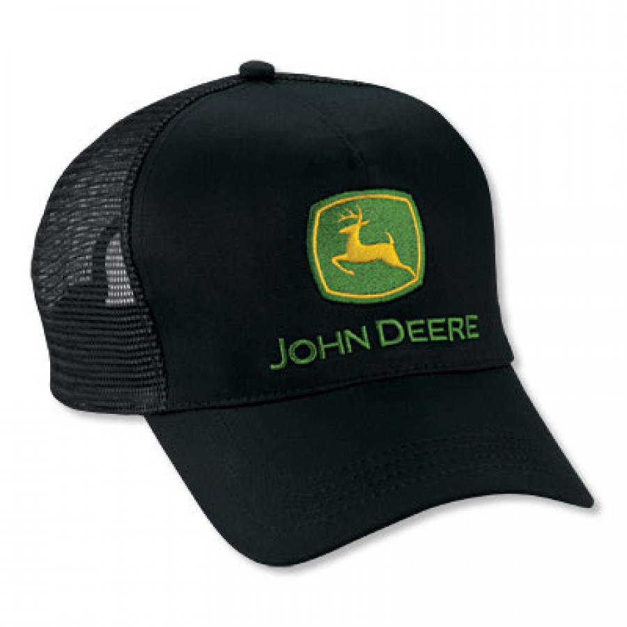 Original John Deere Logo Adjustable Black Mesh Hat | RunGreen.com