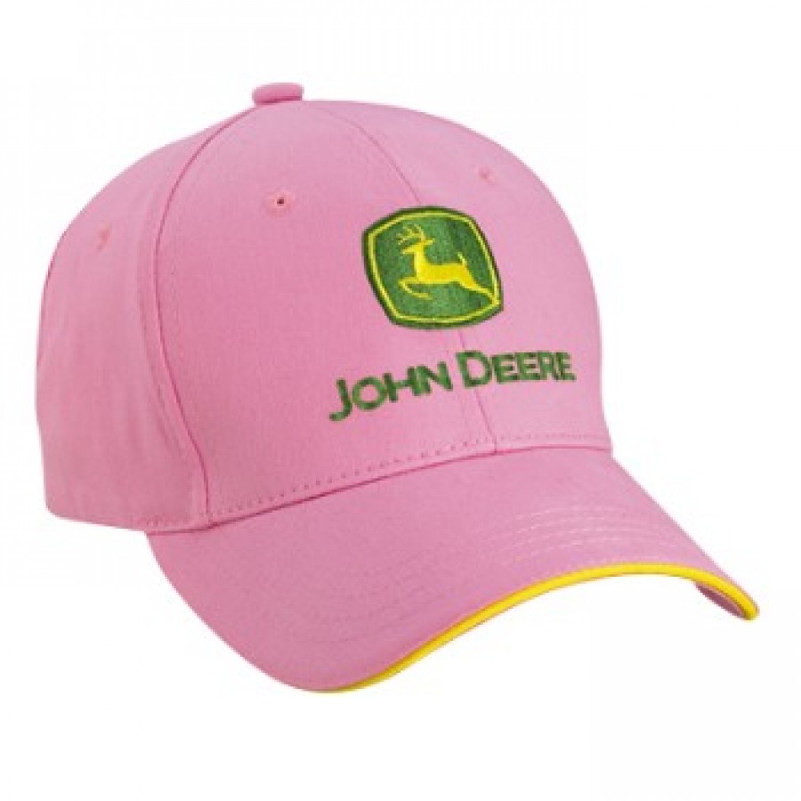 John Deere Pink Toddler Hat with Green and Yellow Logo | RunGreen.com