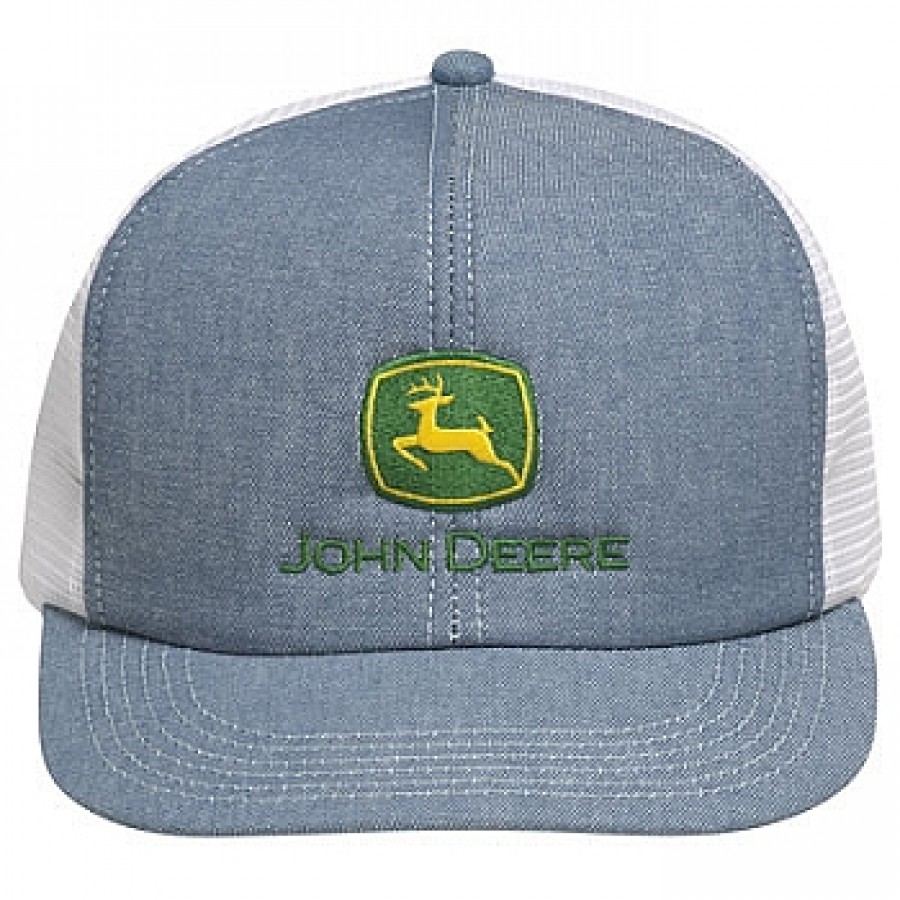 John Deere Denim Mesh Trucker Style Hat | RunGreen.com