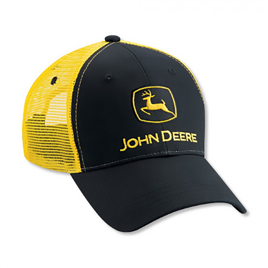 John Deere Black and Yellow Mesh Hat | RunGreen.com
