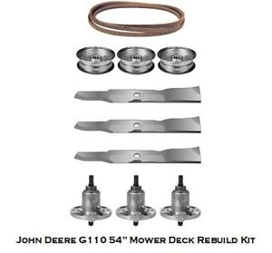John Deere G110 54 Mower Deck Rebuild Kit Blades Spindles ...