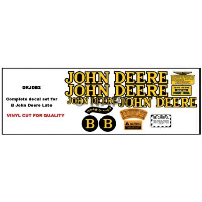 Graphic Decal Kit - Ag John Deere B Late Tractor Decal Set ...