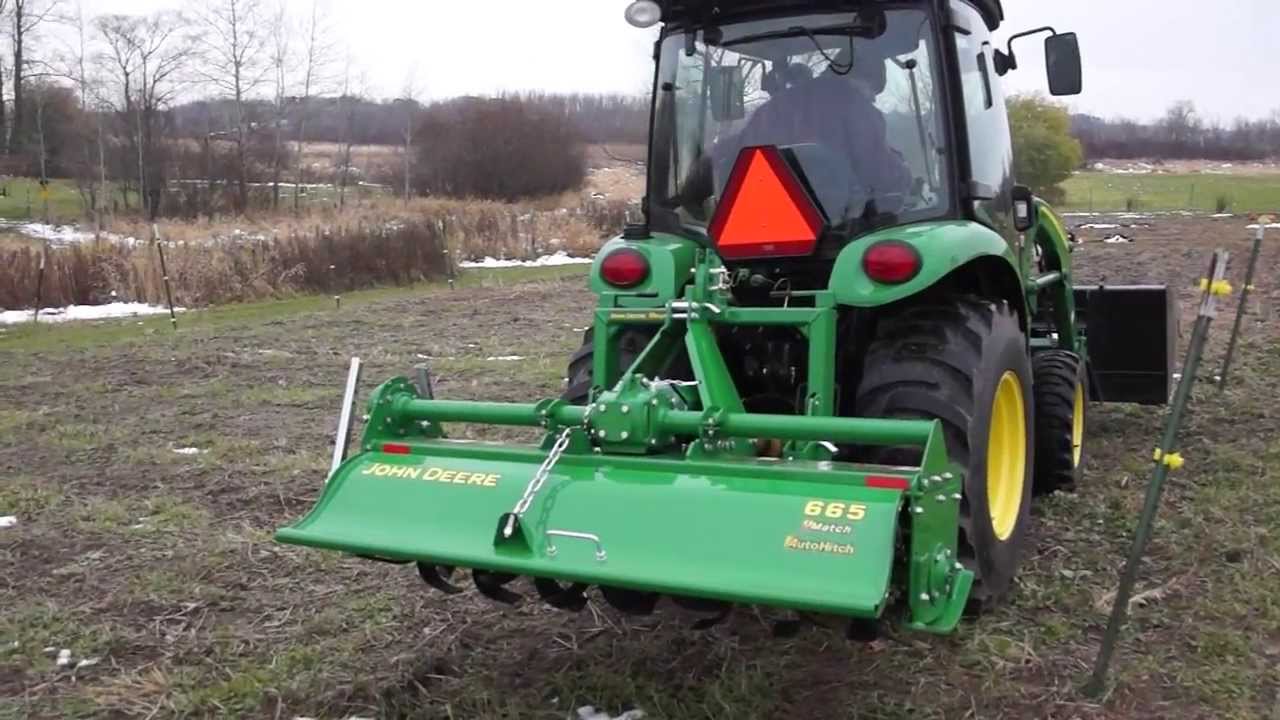 Farming with a John Deere Tiller 665 - YouTube