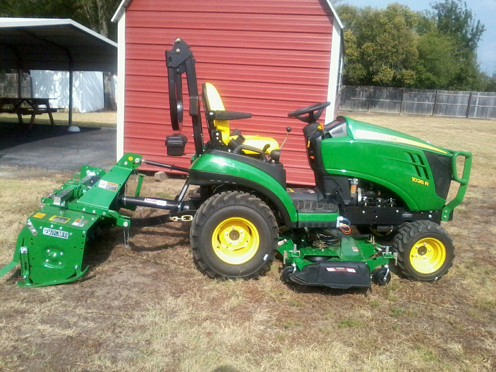 John Deere 1026R with Frontier RT1149 tiller | John Deere ...