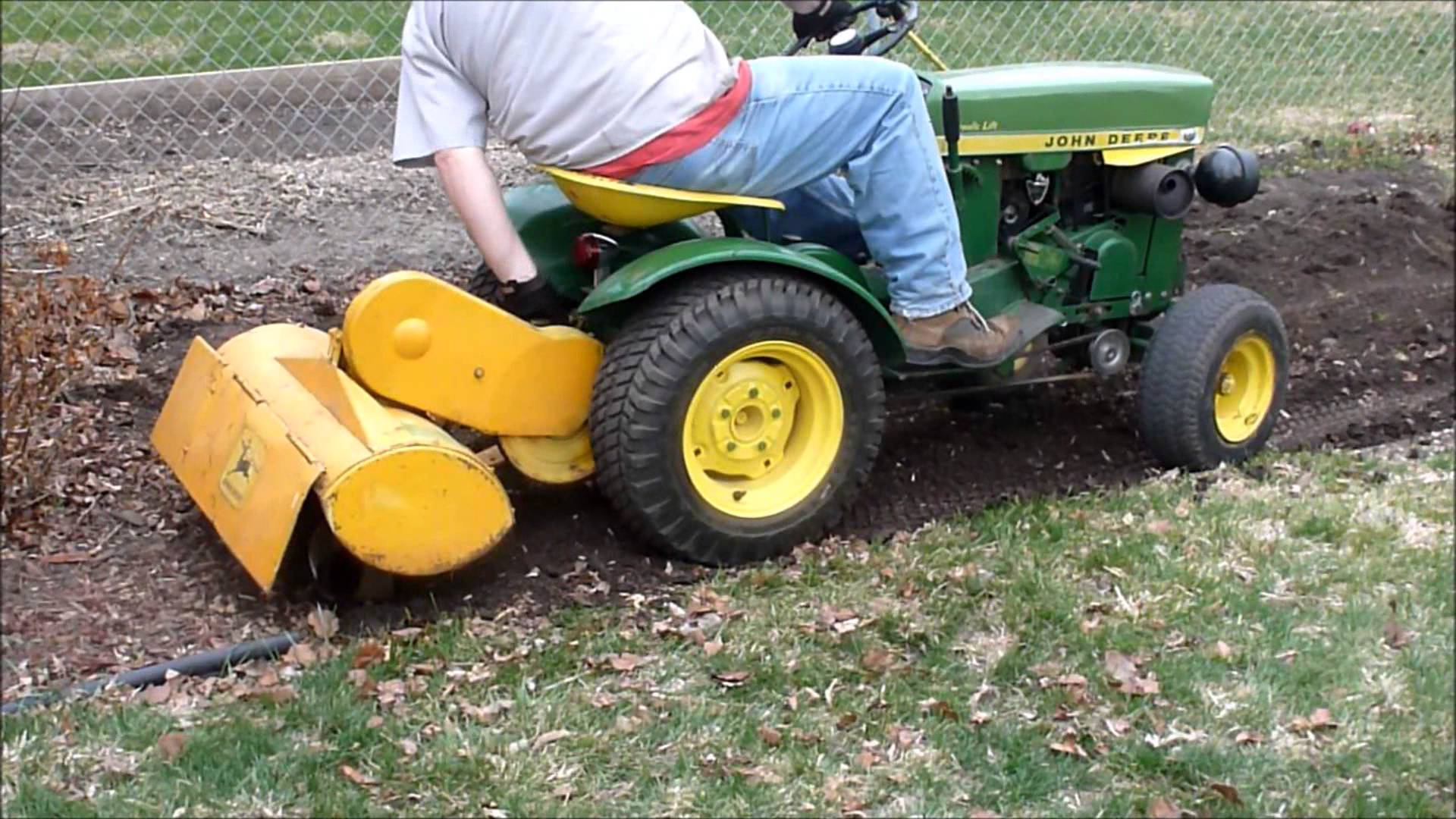 67' John Deere 112H with Model 30 Tiller - YouTube