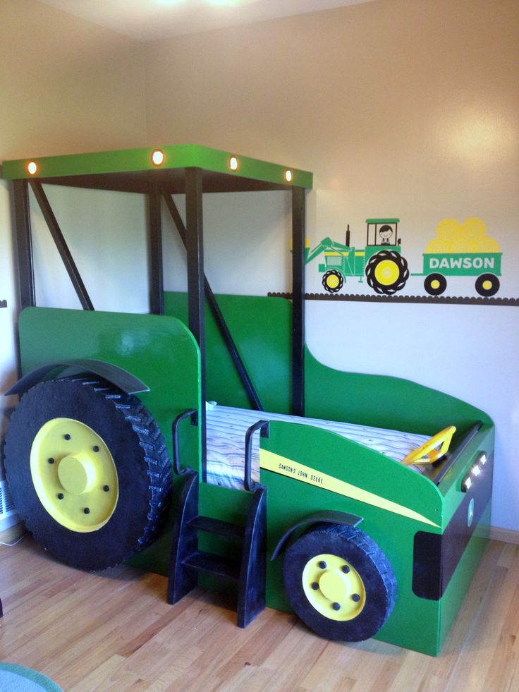 lights on Dawson's new tractor bed! | kids stuff ...