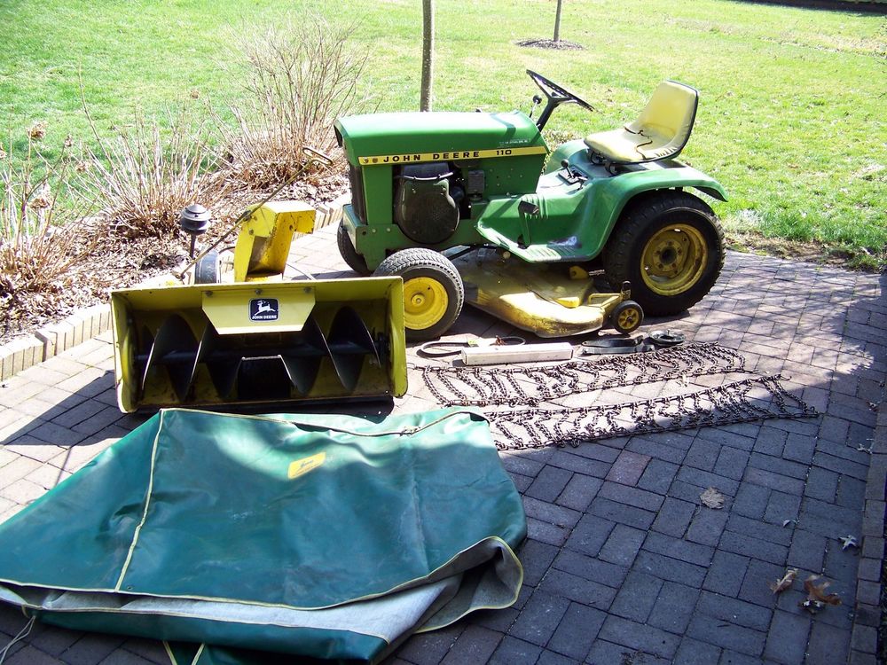1974 JOHN DEERE 110 Garden Tractor w/ Snow Blower, Cover ...