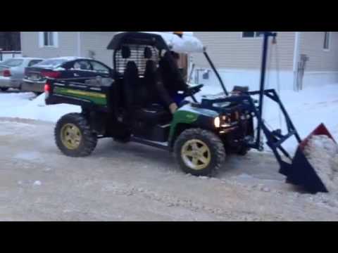 Home made john deere gator snow bucket - YouTube