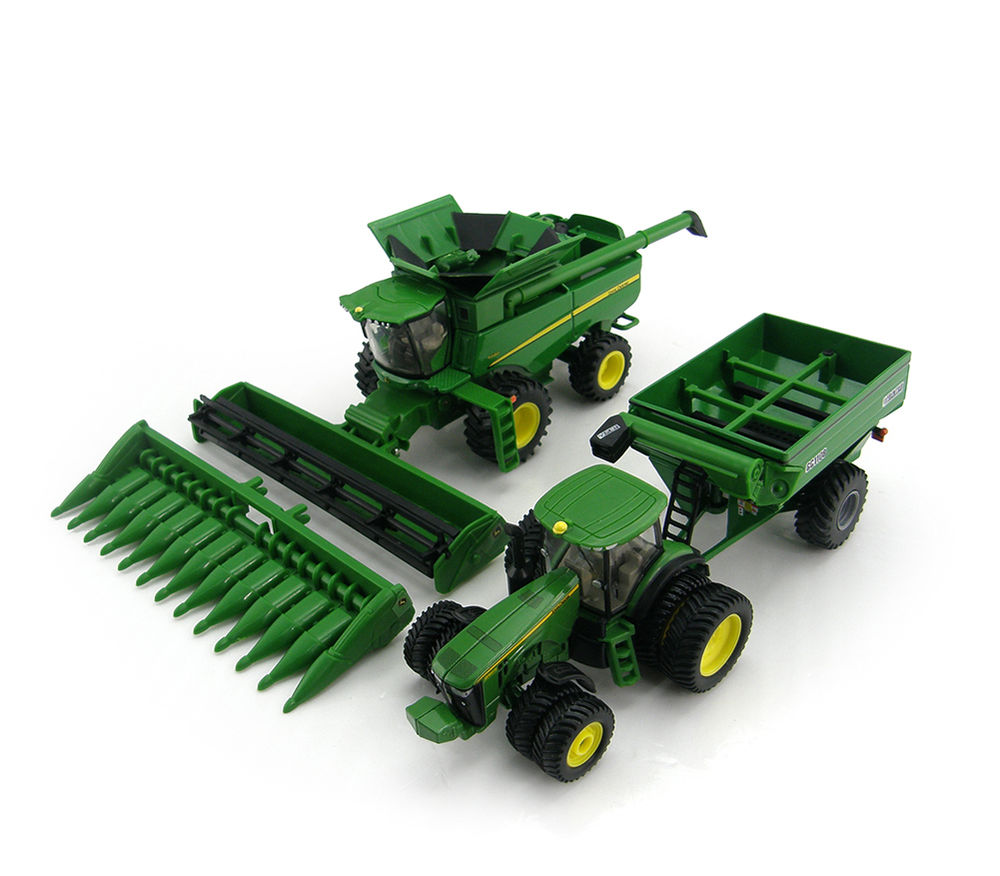 NEW John Deere Harvesting Set (S680 Combine, Tractor & Grain Cart 1/64 ...