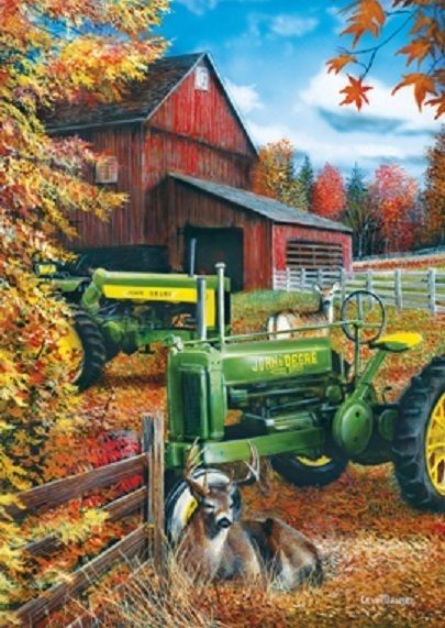 puzzle Farm Life Tractor John Deere Family 1000 piece NEW with tin ...