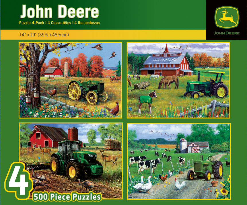 John Deere 4-Pack of Puzzles 4-500 Piece Puzzles Included