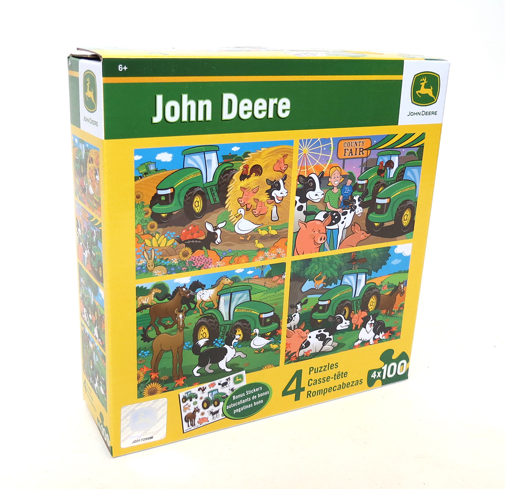 John Deere 4-pack Puzzle 100 Piece Each