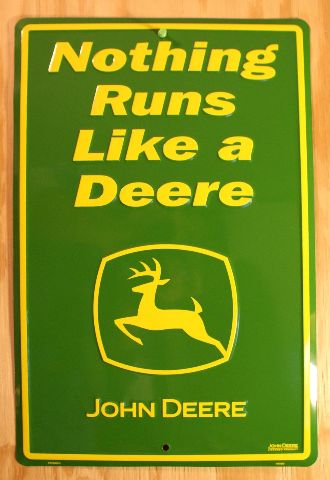 John Deere Nothing Runs Like A Deere Tin Sign Tractor Farm Barn ...