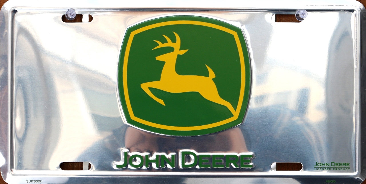 John Deere Logo Metal License Plate Tractor Farm Equipment Country ...