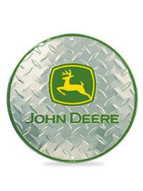 john deere round diamond plate metal sign more deere round round sign ...