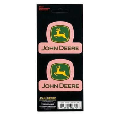 John Deere Pink Stacked Logo Decal | WeGotGreen.com