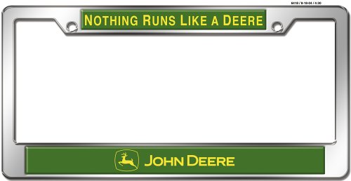 John Deere Auto Tag Frame - Domed Metal/Chrome ~ Automotive Exterior ...