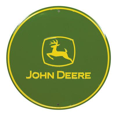 John Deere Round Metal Sign | MyGreenToy.com – mygreentoy.com
